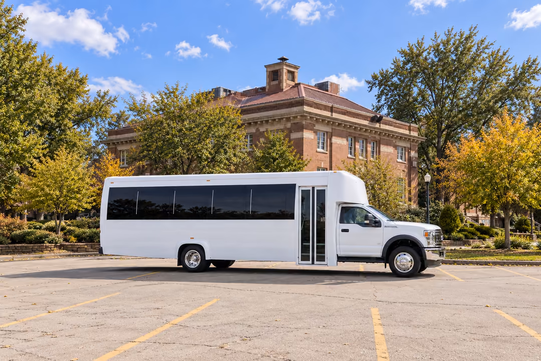 Fayetteville AR 30 passenger party bus rental exterior