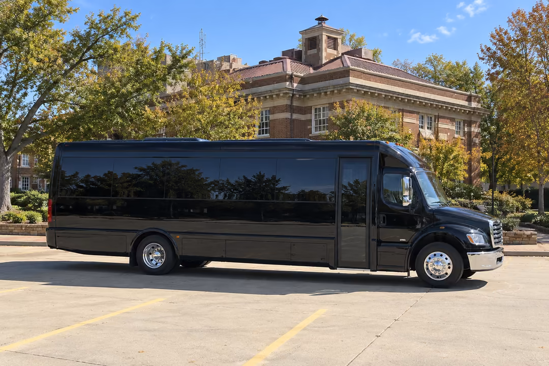 Fayetteville AR 40 passenger party bus rental exterior