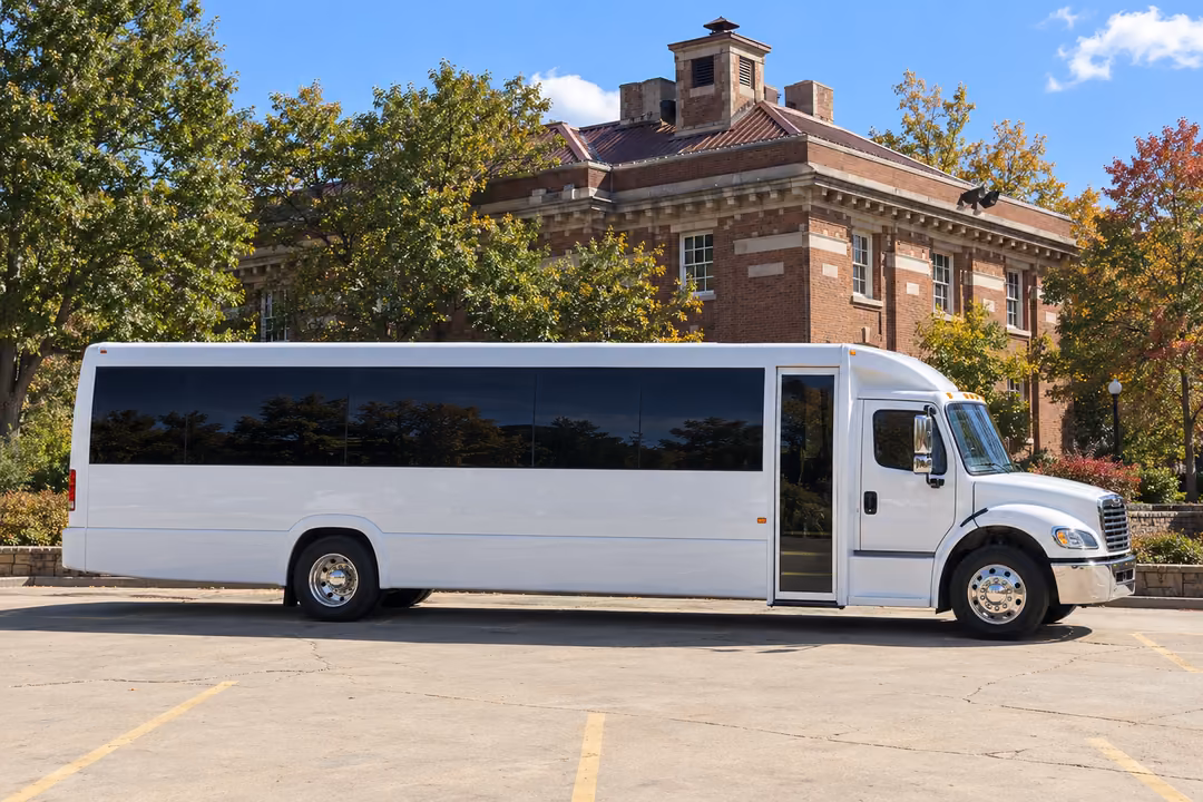Fayetteville AR 50 passenger party bus rental exterior