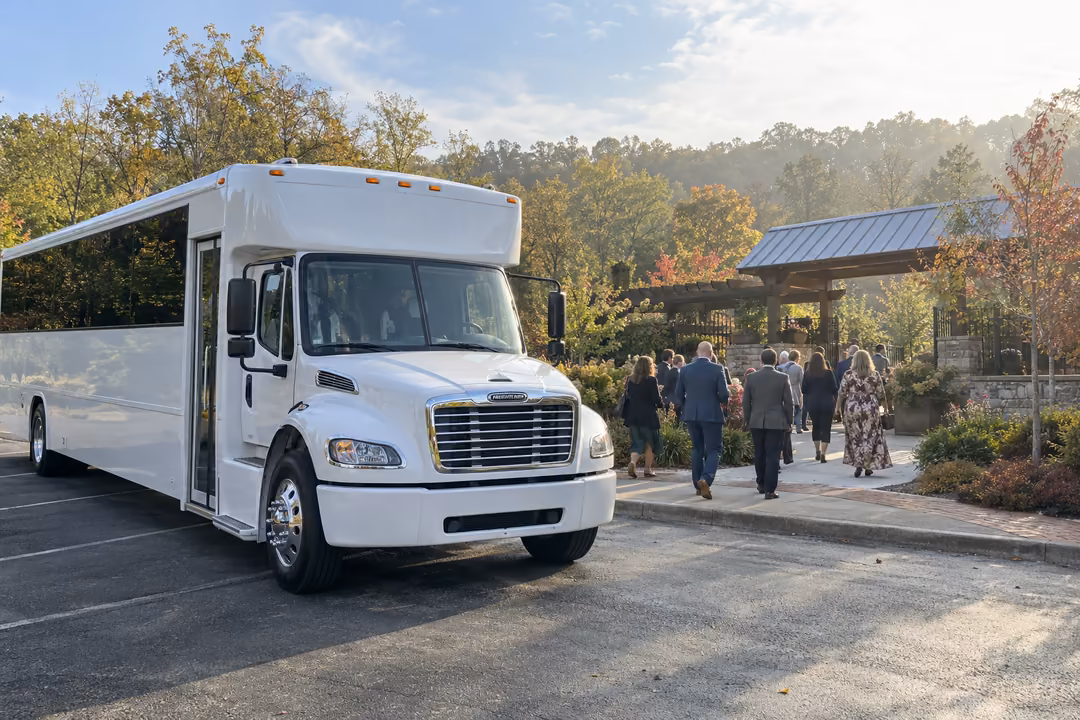 Fayetteville AR wedding shuttle bus rentals