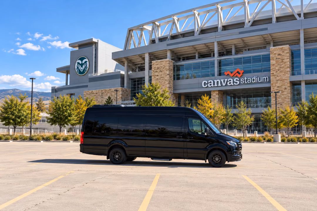 Fort Collins 14 passenger Sprinter limo rental exterior