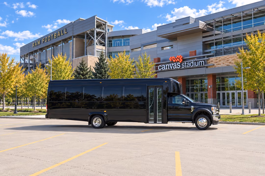 Fort Collins 28 passenger party bus rental exterior