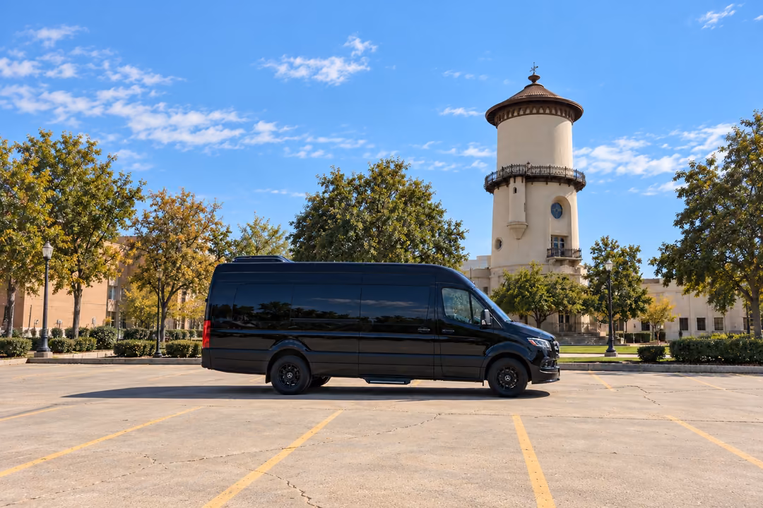 Fresno 14 passenger Sprinter limo rental exterior