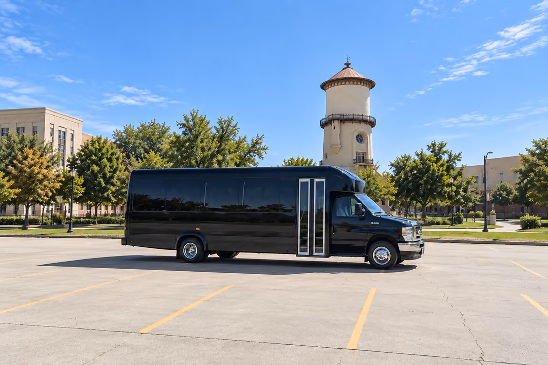 Fresno 20 passenger party bus rental exterior