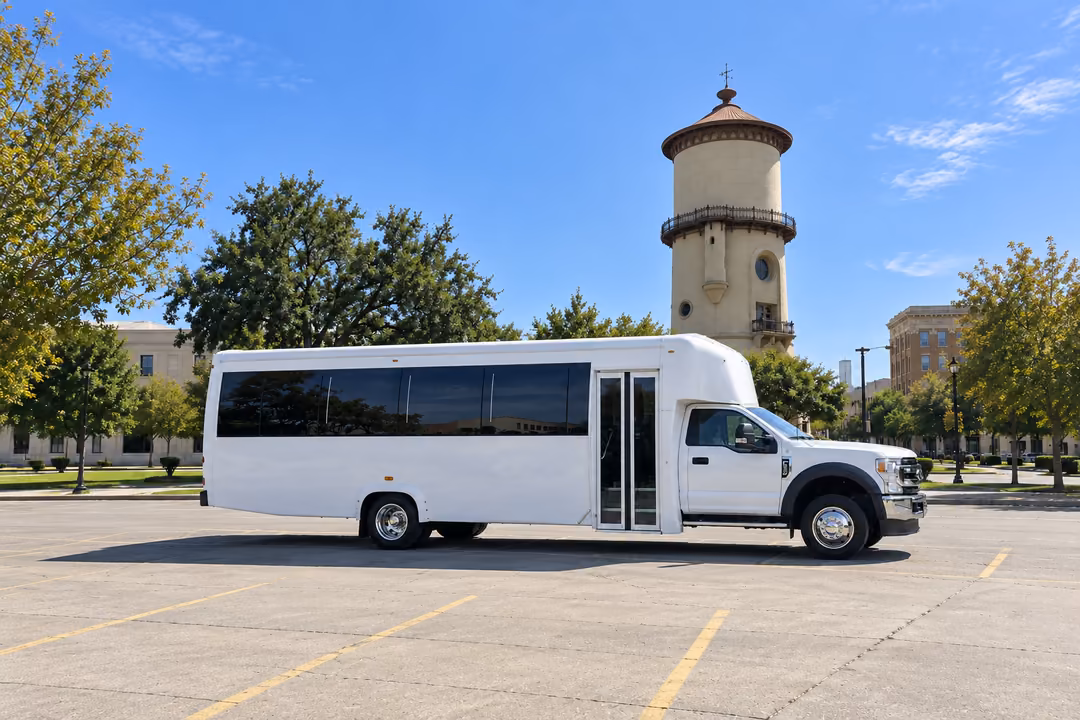 Fresno 30 passenger party bus rental exterior