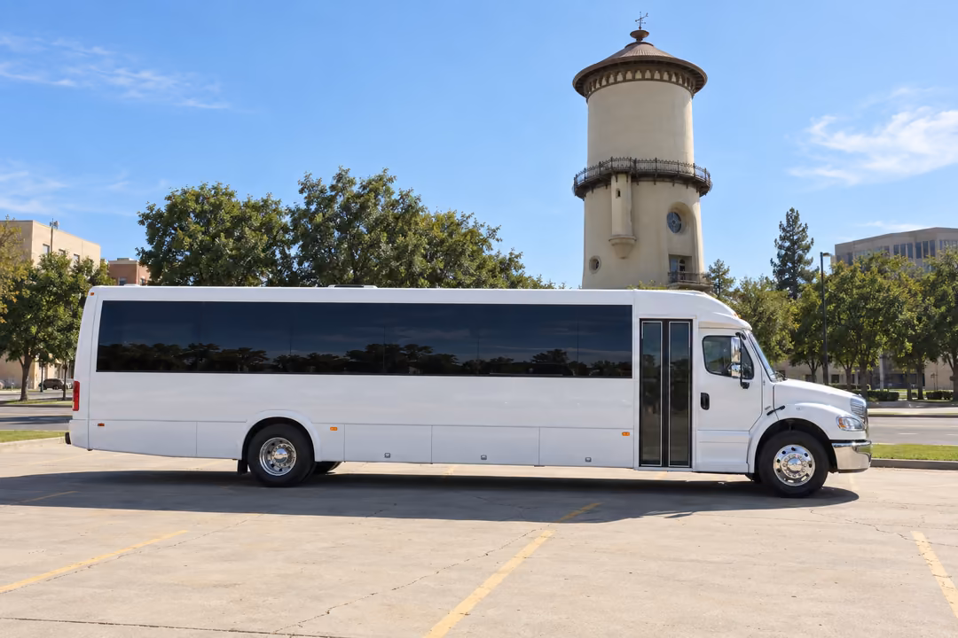 Fresno 50 passenger party bus rental exterior