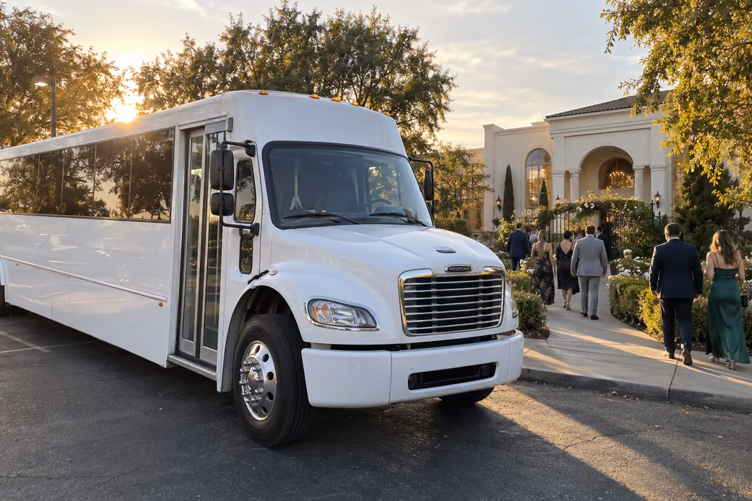 Fresno wedding shuttle bus rentals