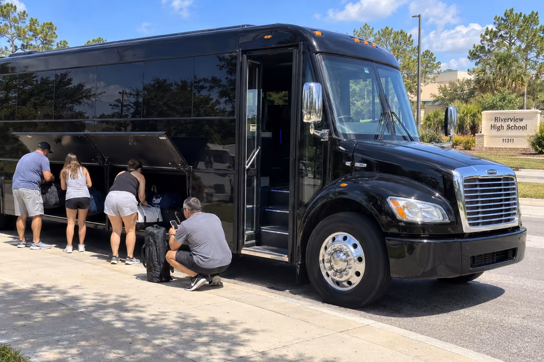 Game day party bus rentals around Riverview Florida