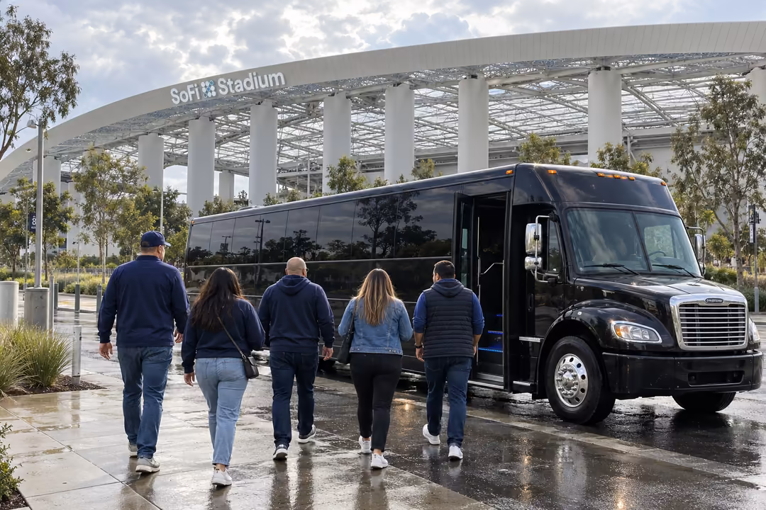 Game day party buses from Redondo Beach to SoFi Stadium