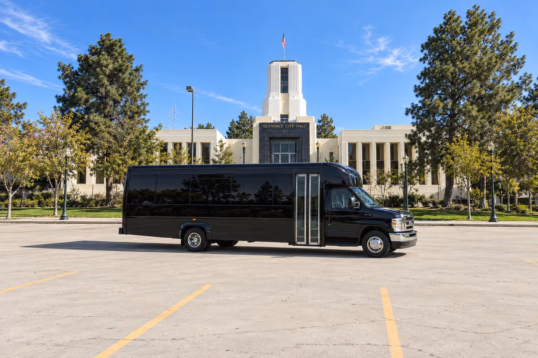 Glendale CA 20 passenger party bus rental exterior