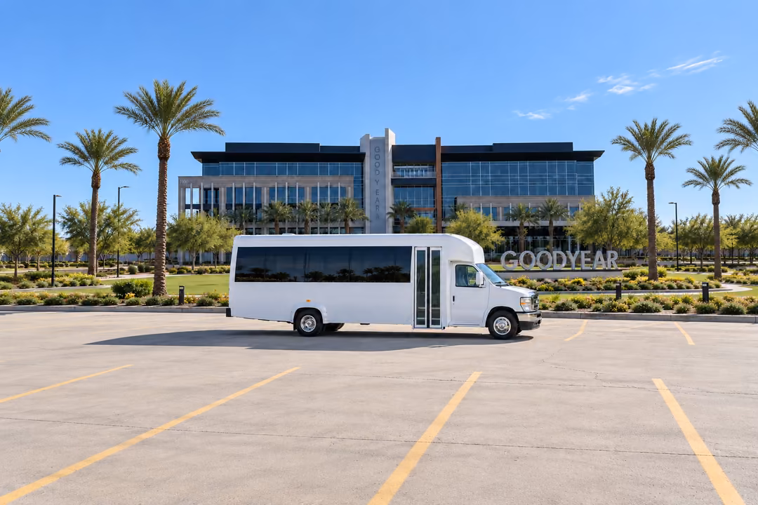 Goodyear 15 passenger party bus rental exterior