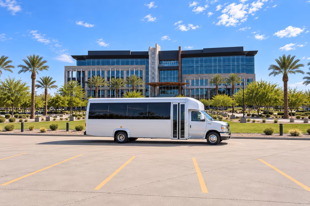 Goodyear 18 passenger party bus rental exterior