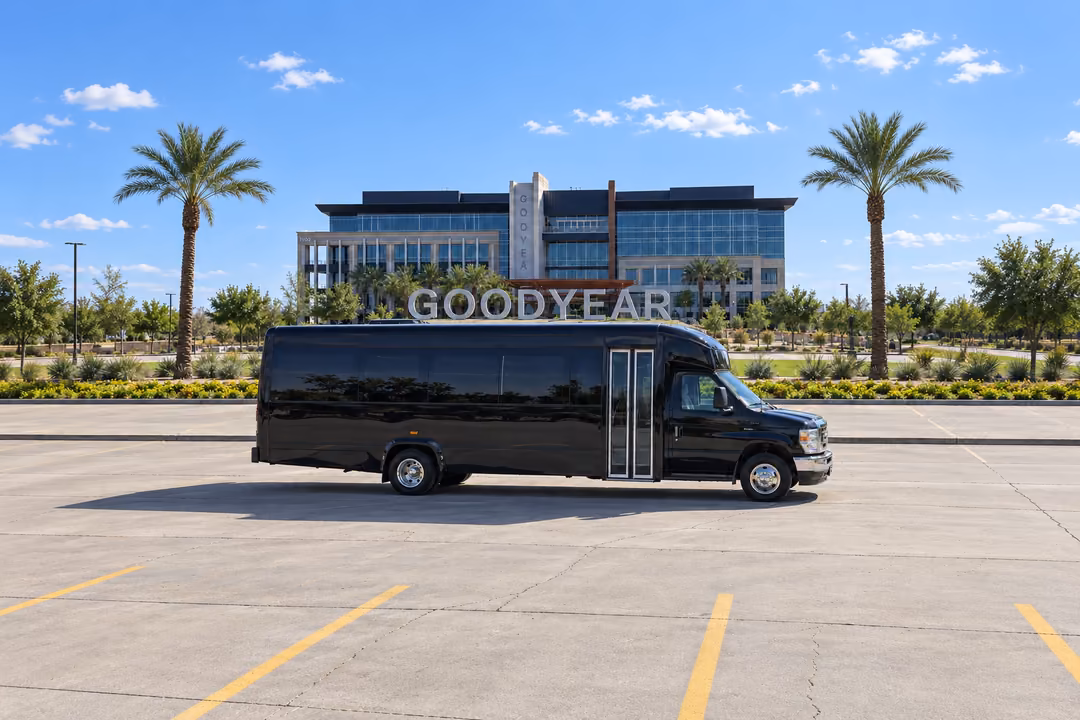 Goodyear 20 passenger party bus rental exterior