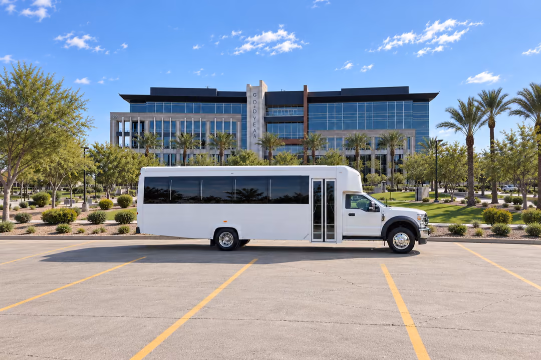 Goodyear 25 passenger party bus rental exterior