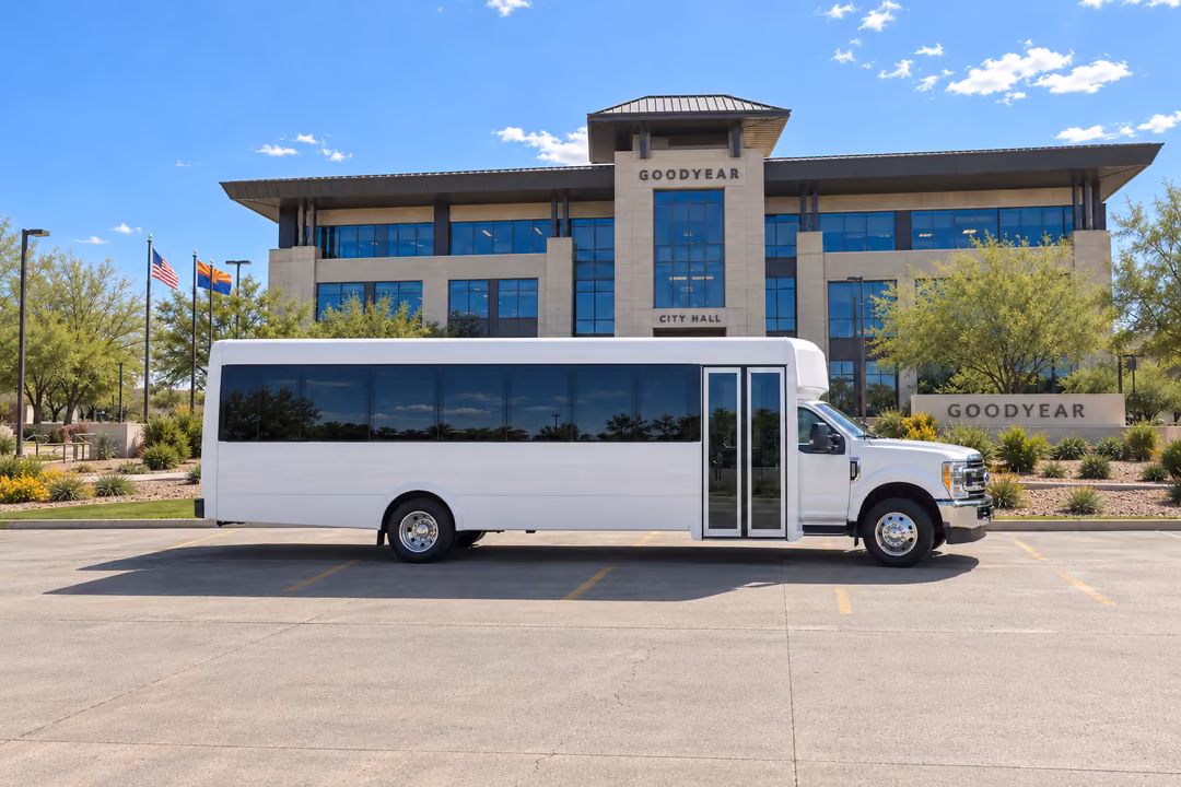 Goodyear 30 passenger party bus rental exterior