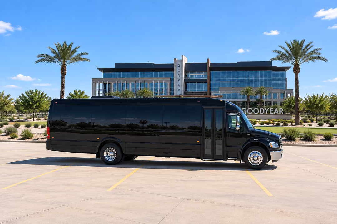 Goodyear 40 passenger party bus rental exterior