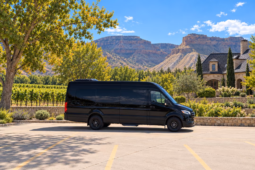 Grand Junction 14 passenger Sprinter limo rental exterior
