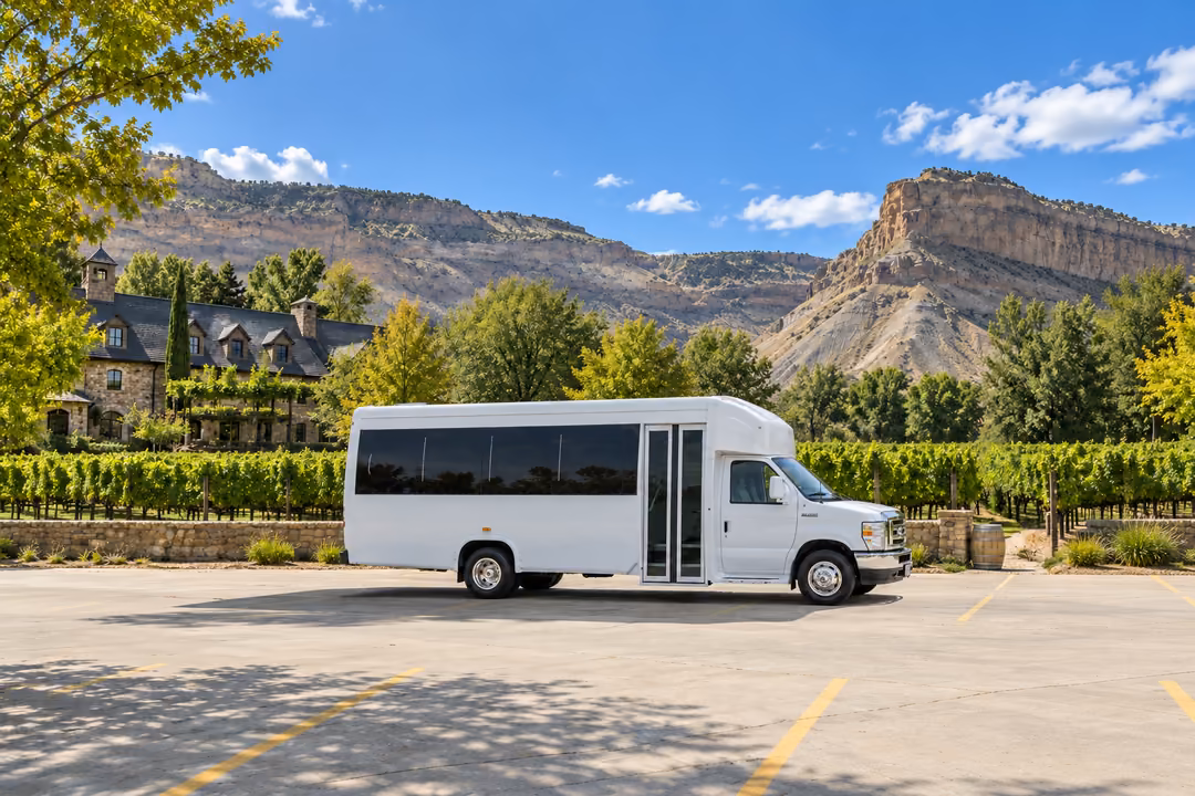 Grand Junction 15 passenger party bus rental exterior