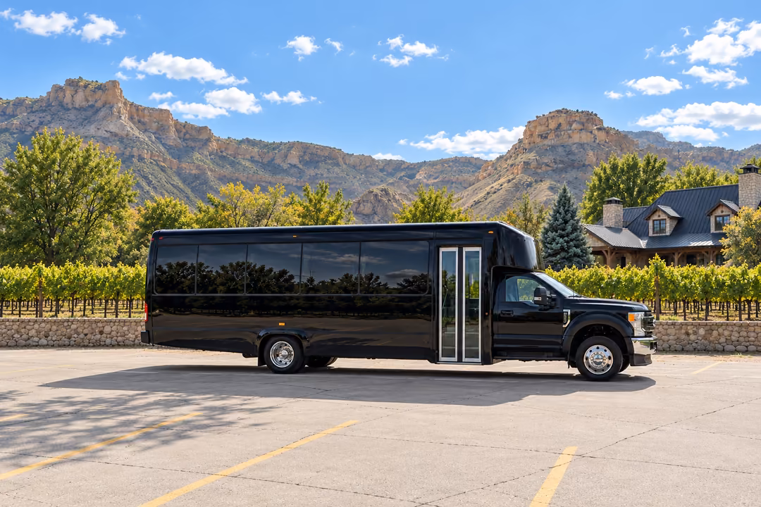 Grand Junction 28 passenger party bus rental exterior