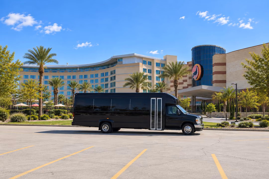 Hanford 20 passenger party bus rental exterior