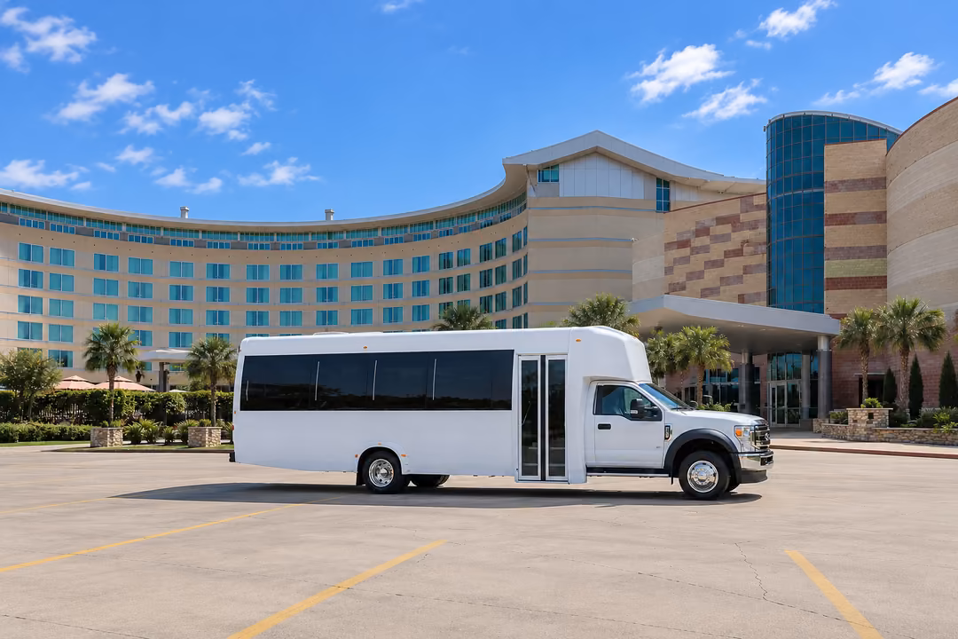Hanford 25 passenger party bus rental exterior