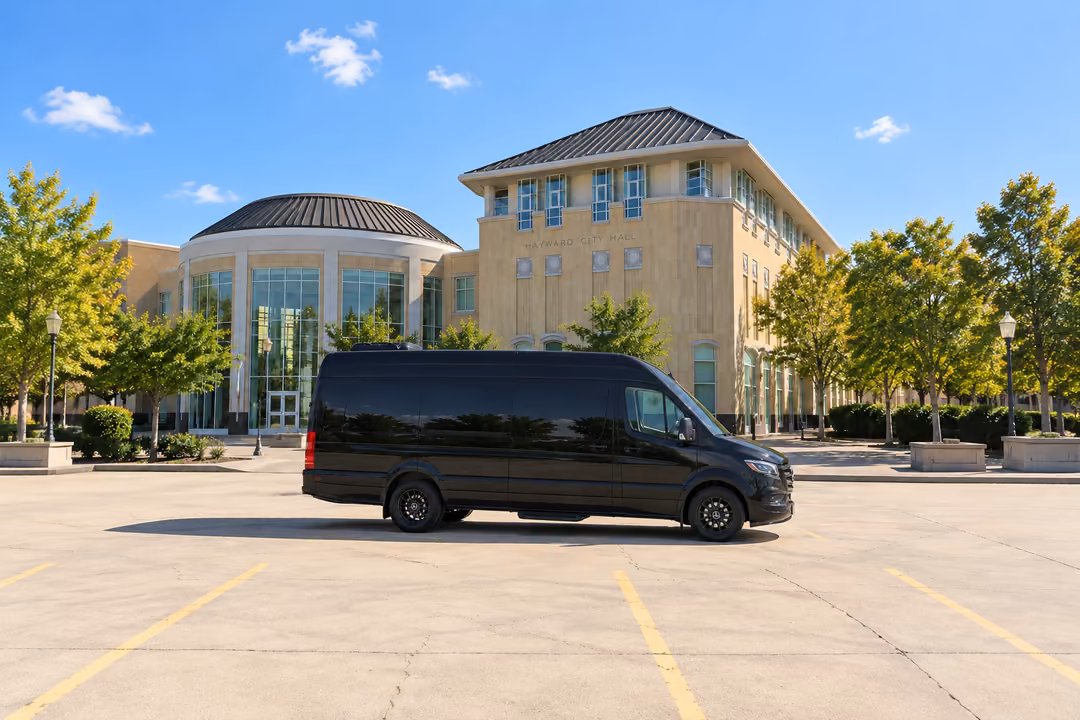 Hayward 14 passenger Sprinter limo rental exterior