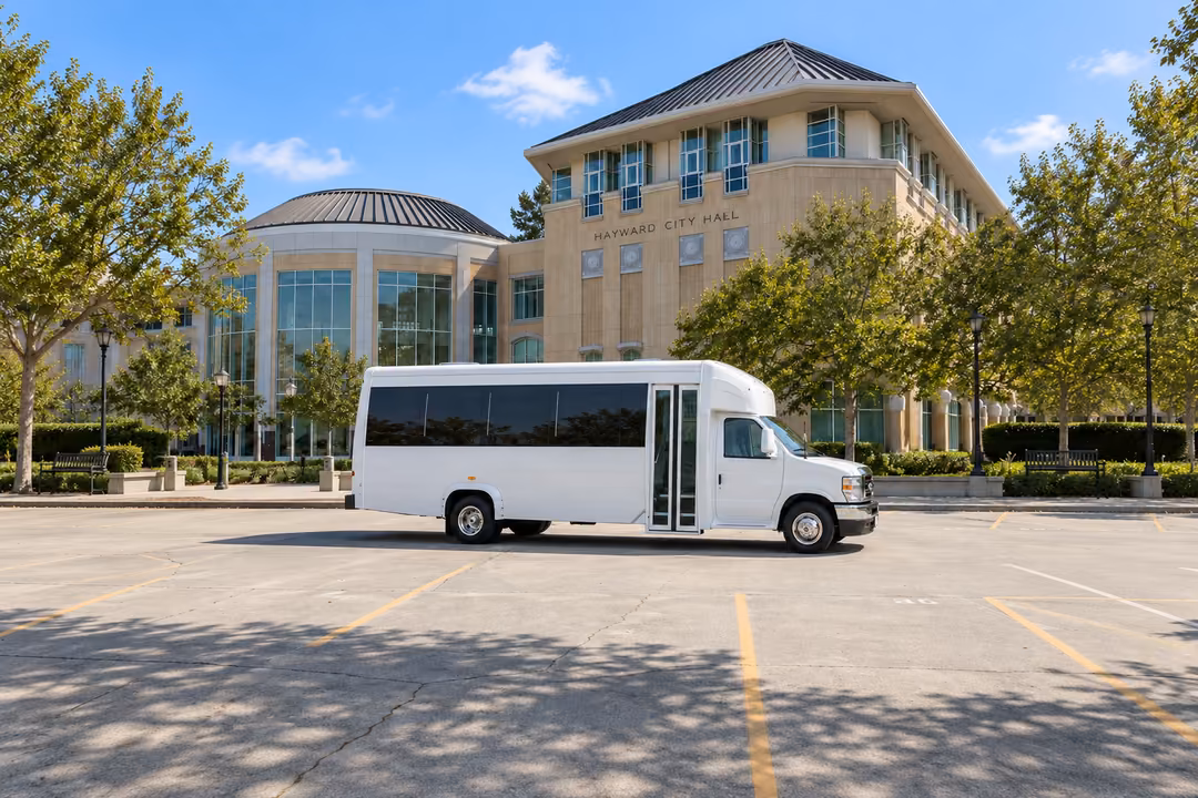 Hayward 15 passenger party bus rental exterior