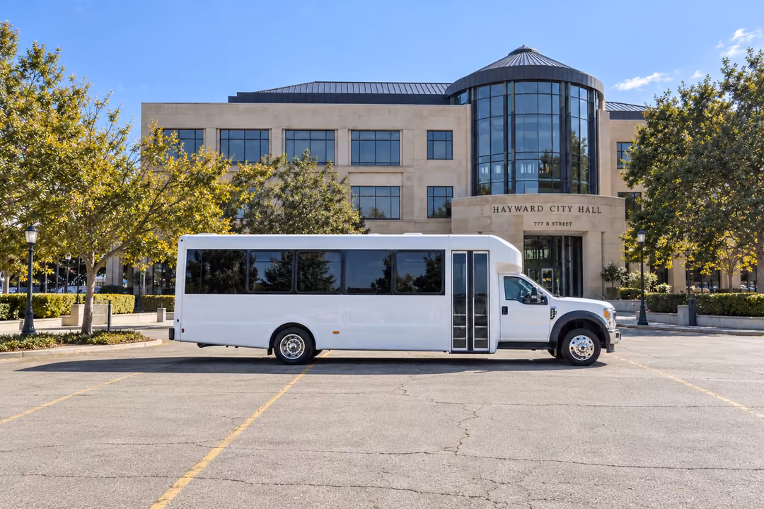Hayward 30 passenger party bus rental exterior