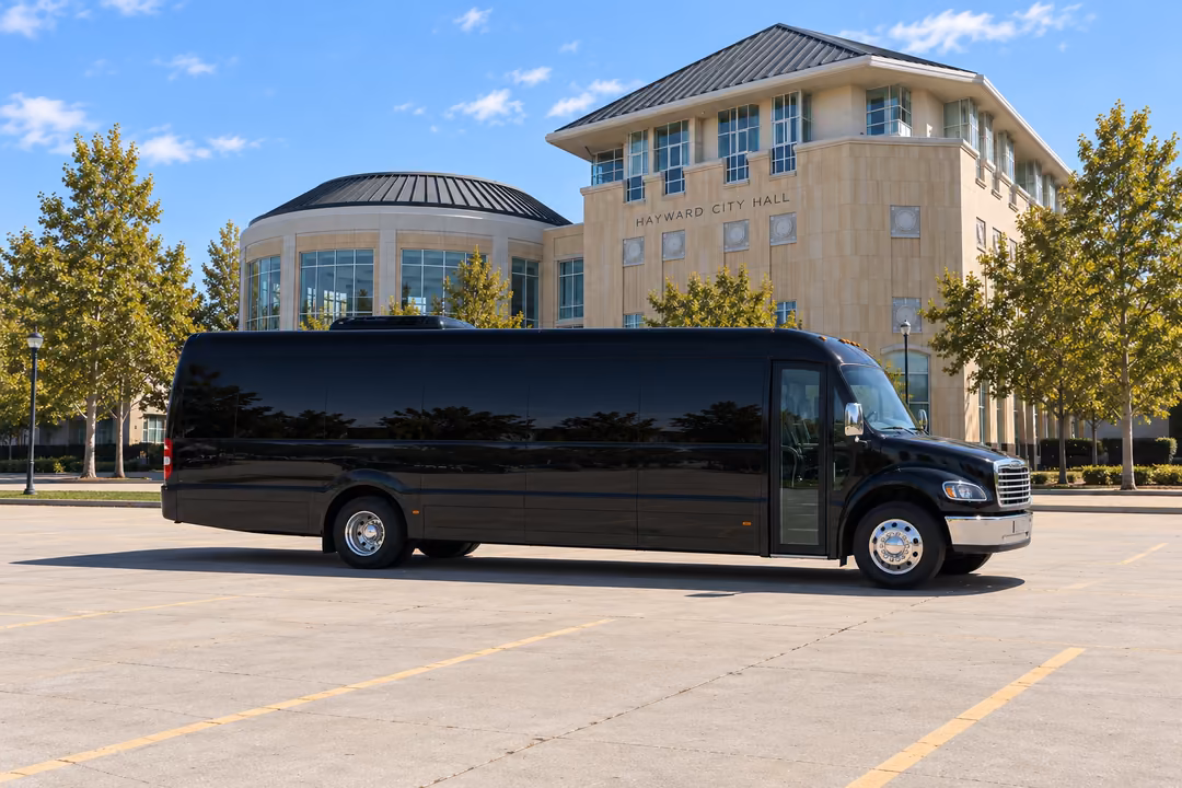 Hayward 40 passenger party bus rental exterior