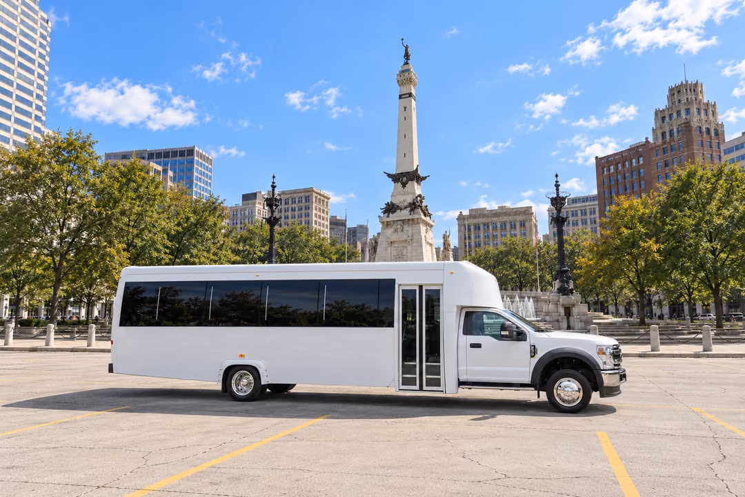 Indianapolis 30 passenger party bus rental exterior