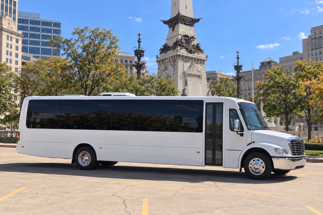 Indianapolis 50 passenger party bus rental exterior