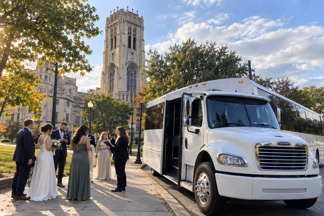 Indianapolis wedding party bus and guest shuttle rentals