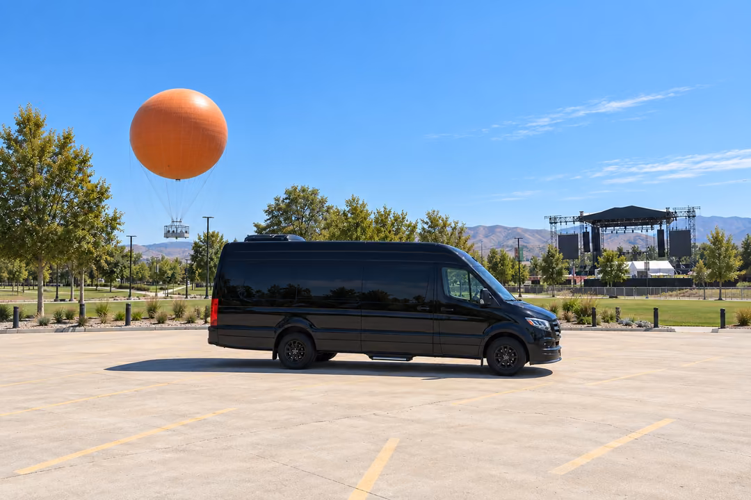 Irvine 14 passenger Sprinter limo rental exterior