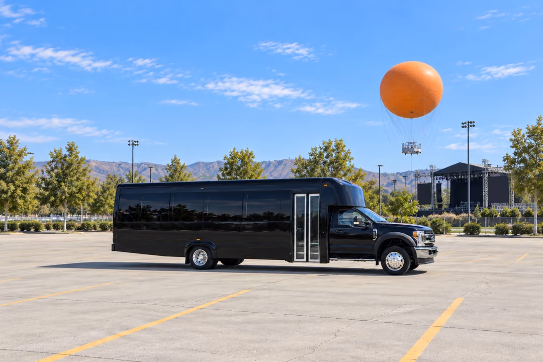 Irvine 28 passenger party bus rental exterior