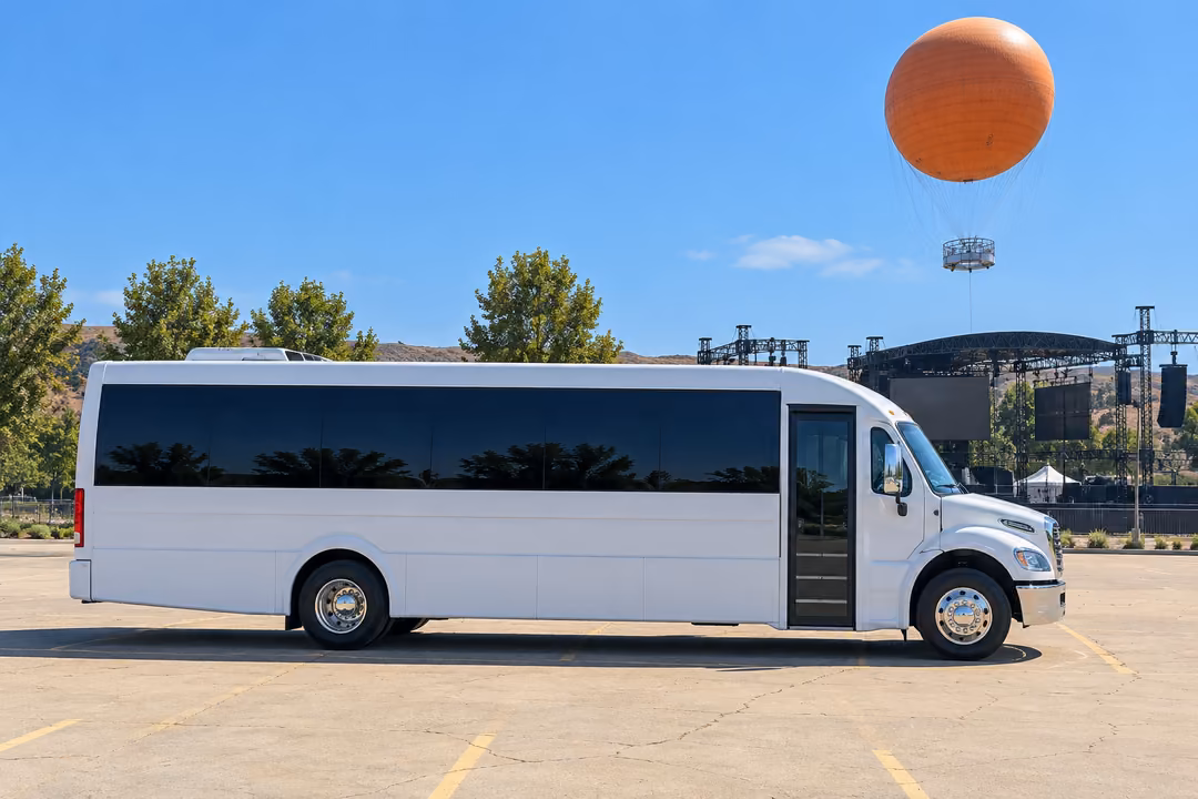 Irvine 50 passenger party bus rental exterior