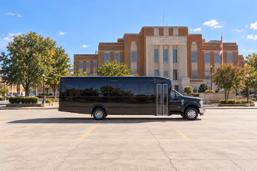 Jonesboro 28 passenger party bus rental exterior