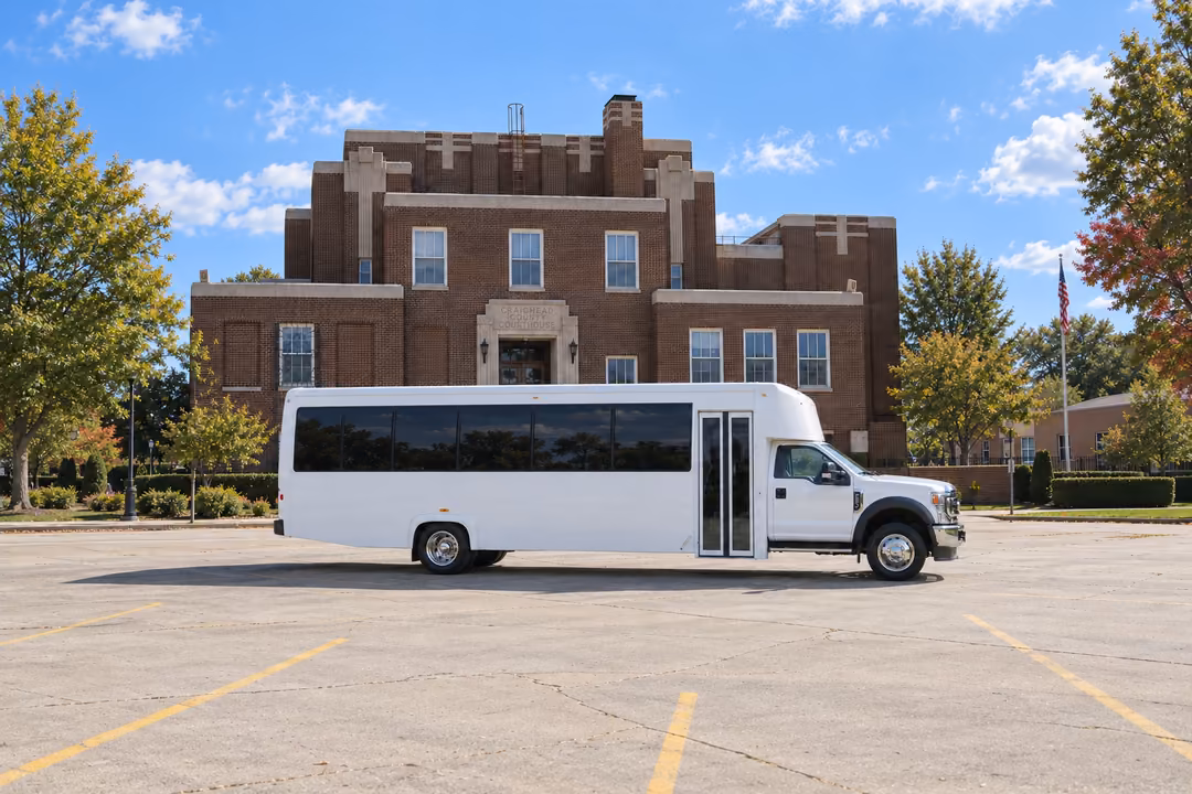 Jonesboro 30 passenger party bus rental exterior