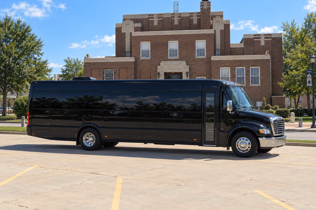 Jonesboro 40 passenger party bus rental exterior