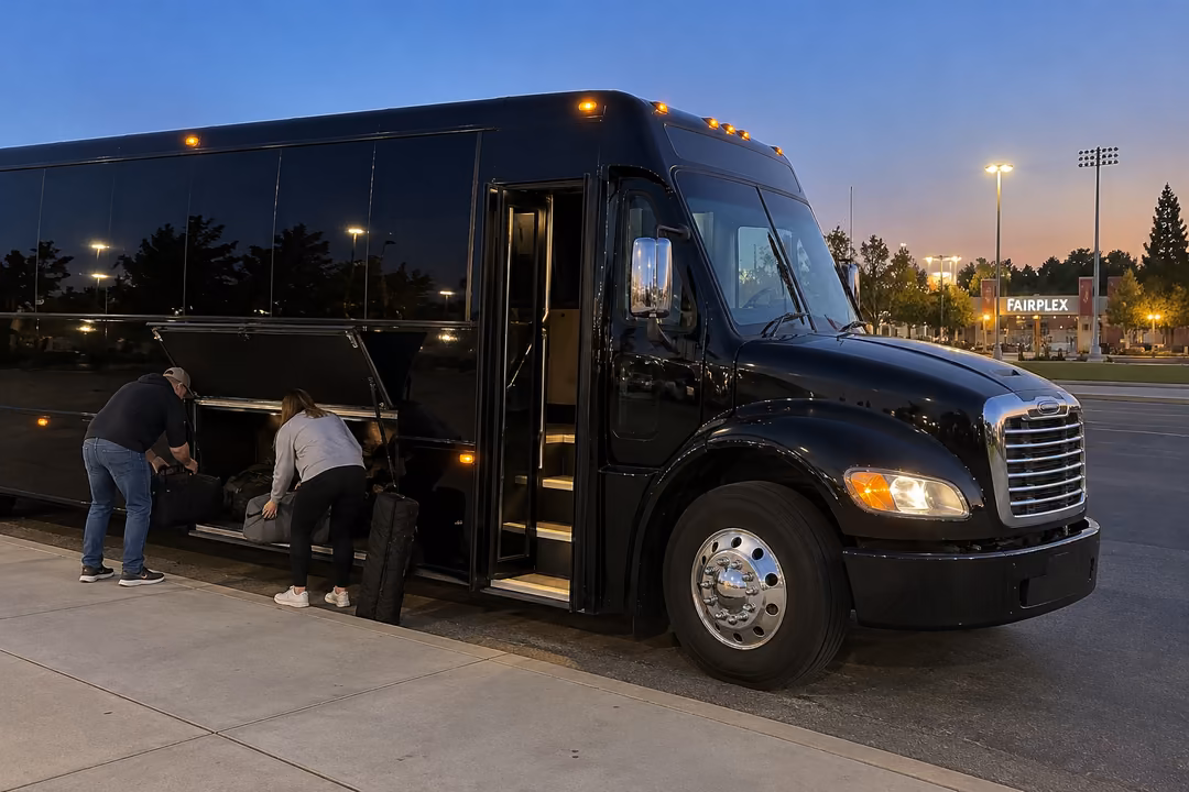 LA County fair party bus rentals at Fairplex