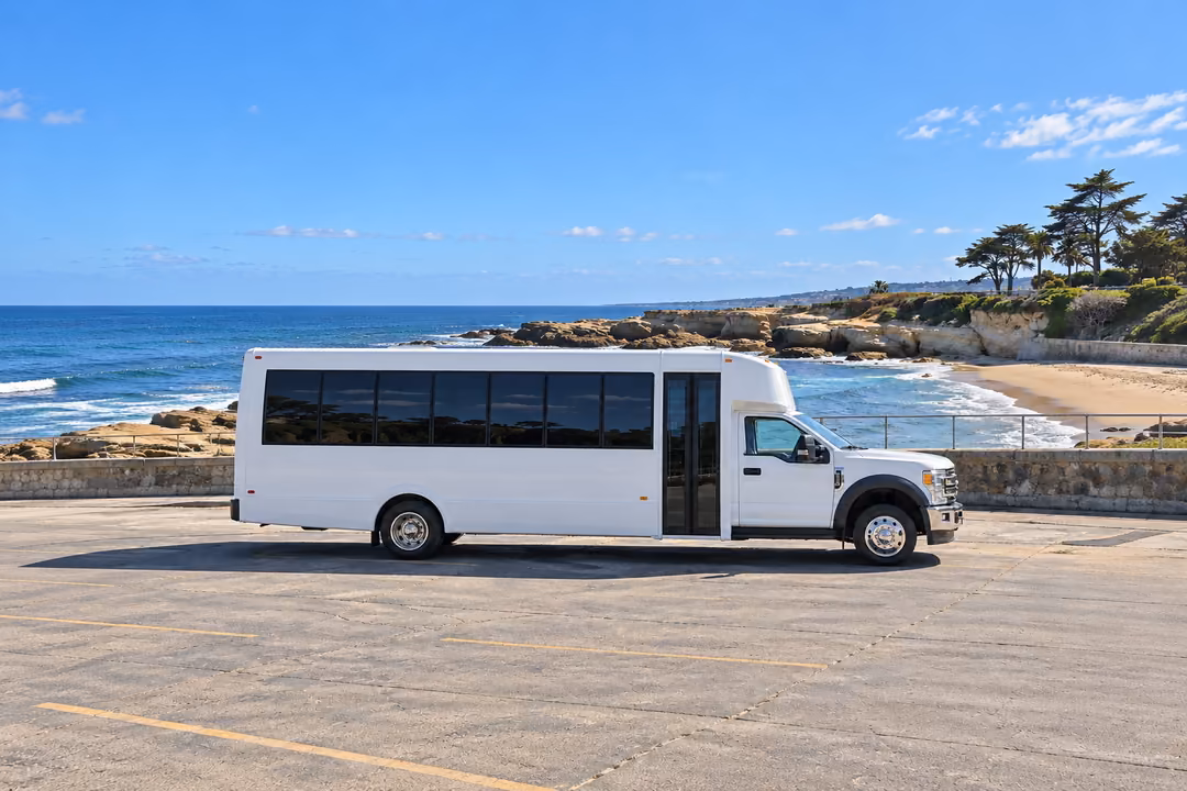 La Jolla 25 passenger party bus rental exterior