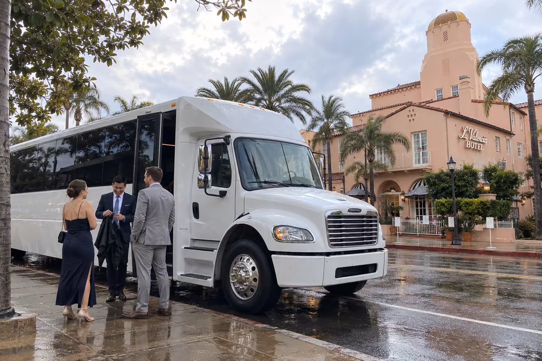 La Jolla wedding shuttle bus rentals
