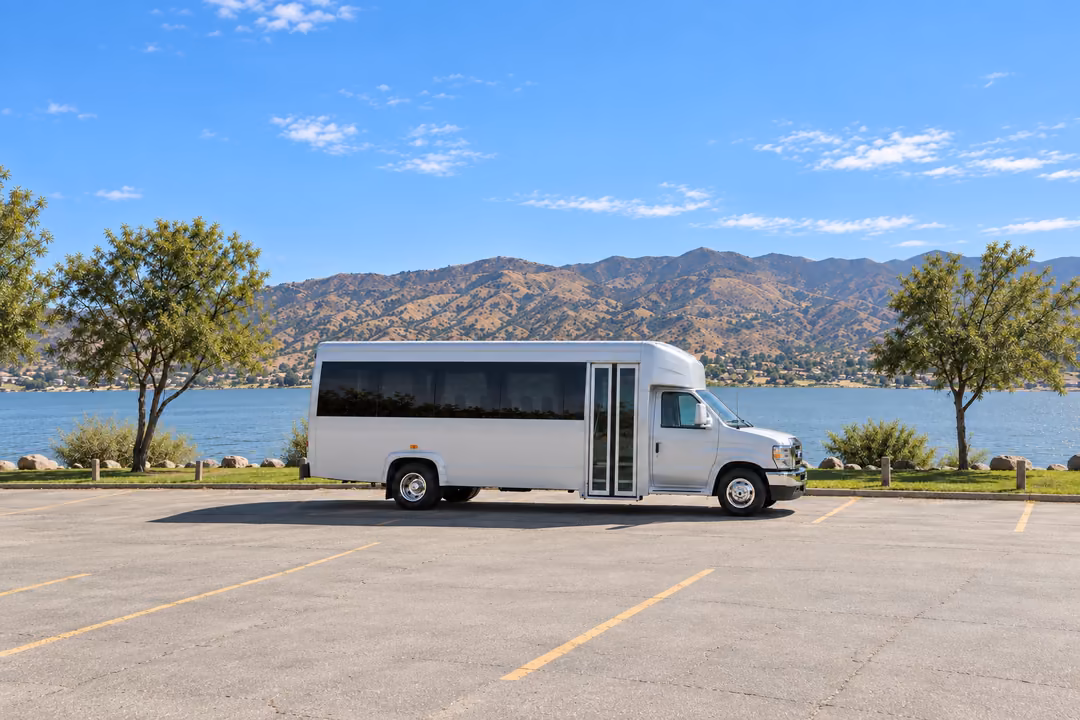 Lake Elsinore 18 passenger party bus rental exterior