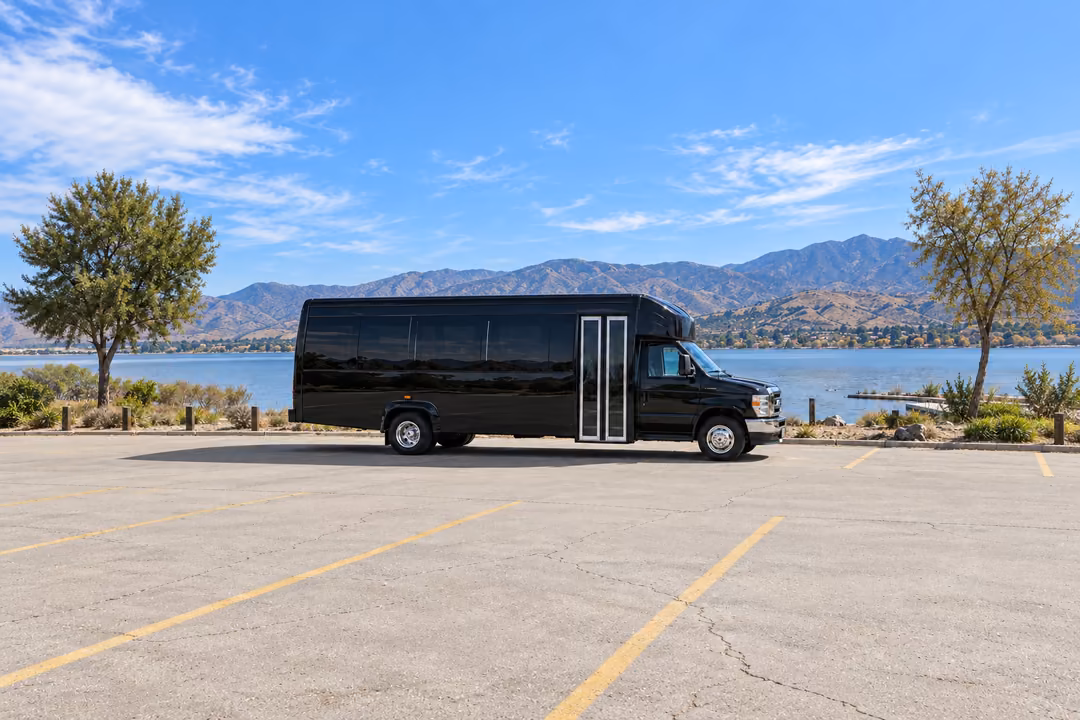 Lake Elsinore 20 passenger party bus rental exterior
