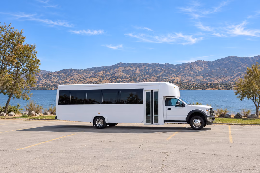 Lake Elsinore 25 passenger party bus rental exterior