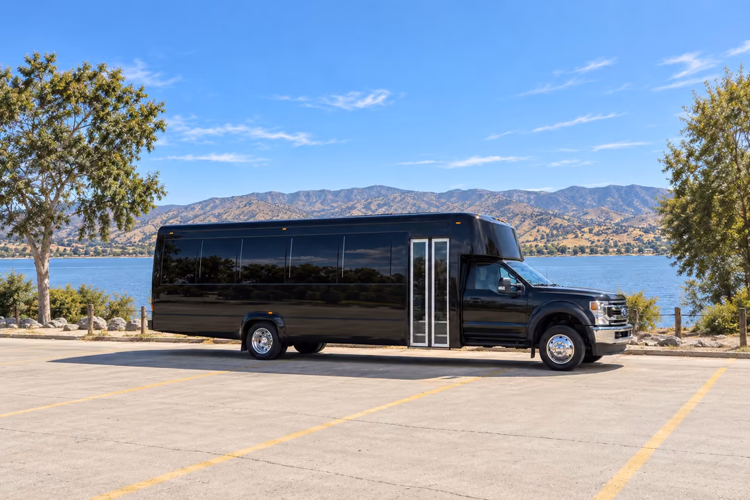 Lake Elsinore 28 passenger party bus rental exterior