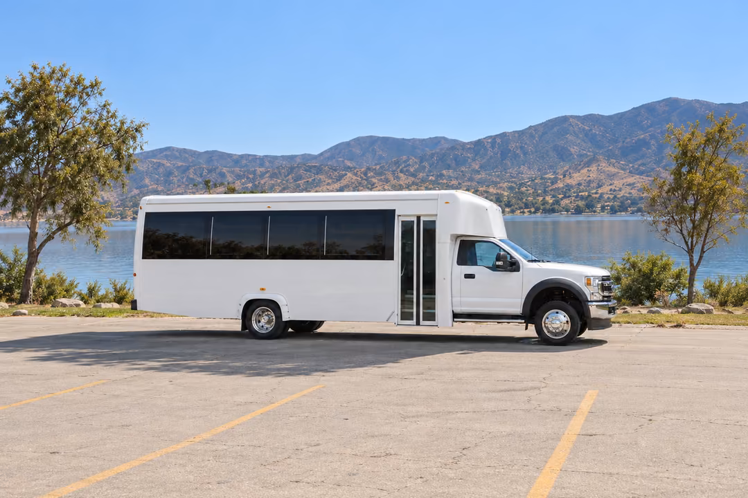 Lake Elsinore 30 passenger party bus rental exterior
