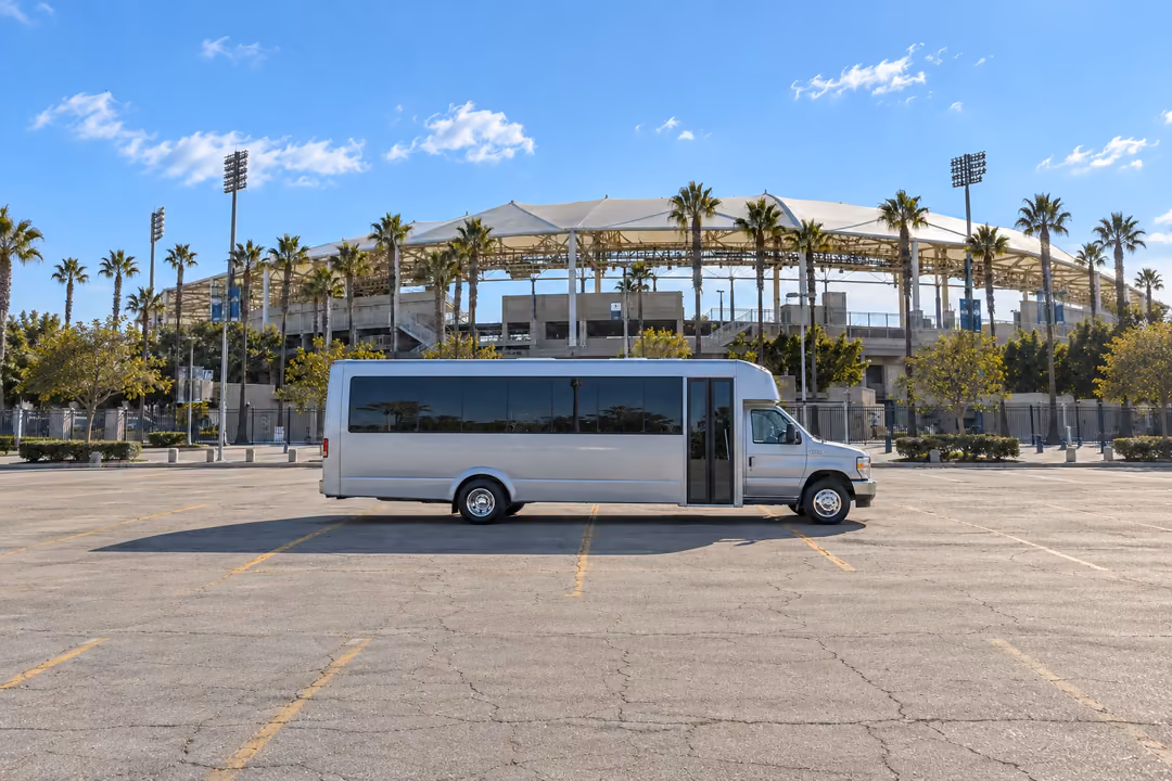 Lakewood CA 18 passenger party bus rental exterior