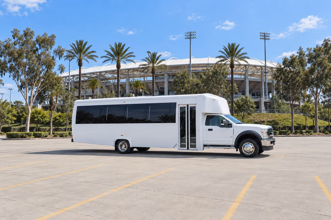 Lakewood CA 25 passenger party bus rental exterior