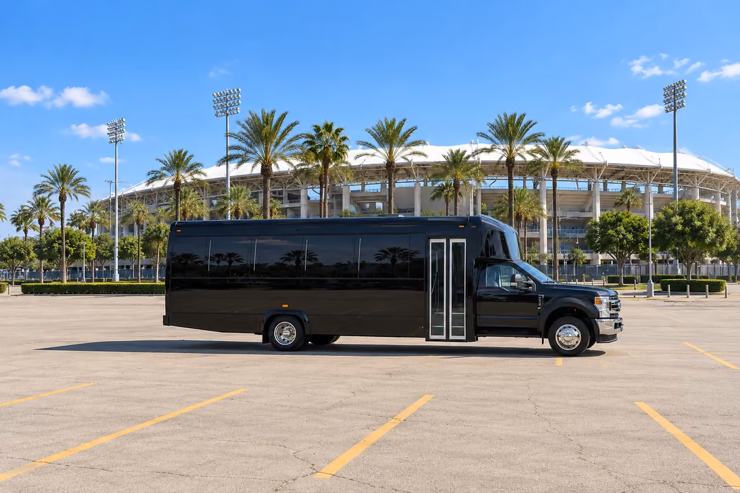 Lakewood CA 28 passenger party bus rental exterior