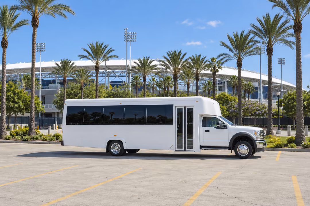 Lakewood CA 30 passenger party bus rental exterior